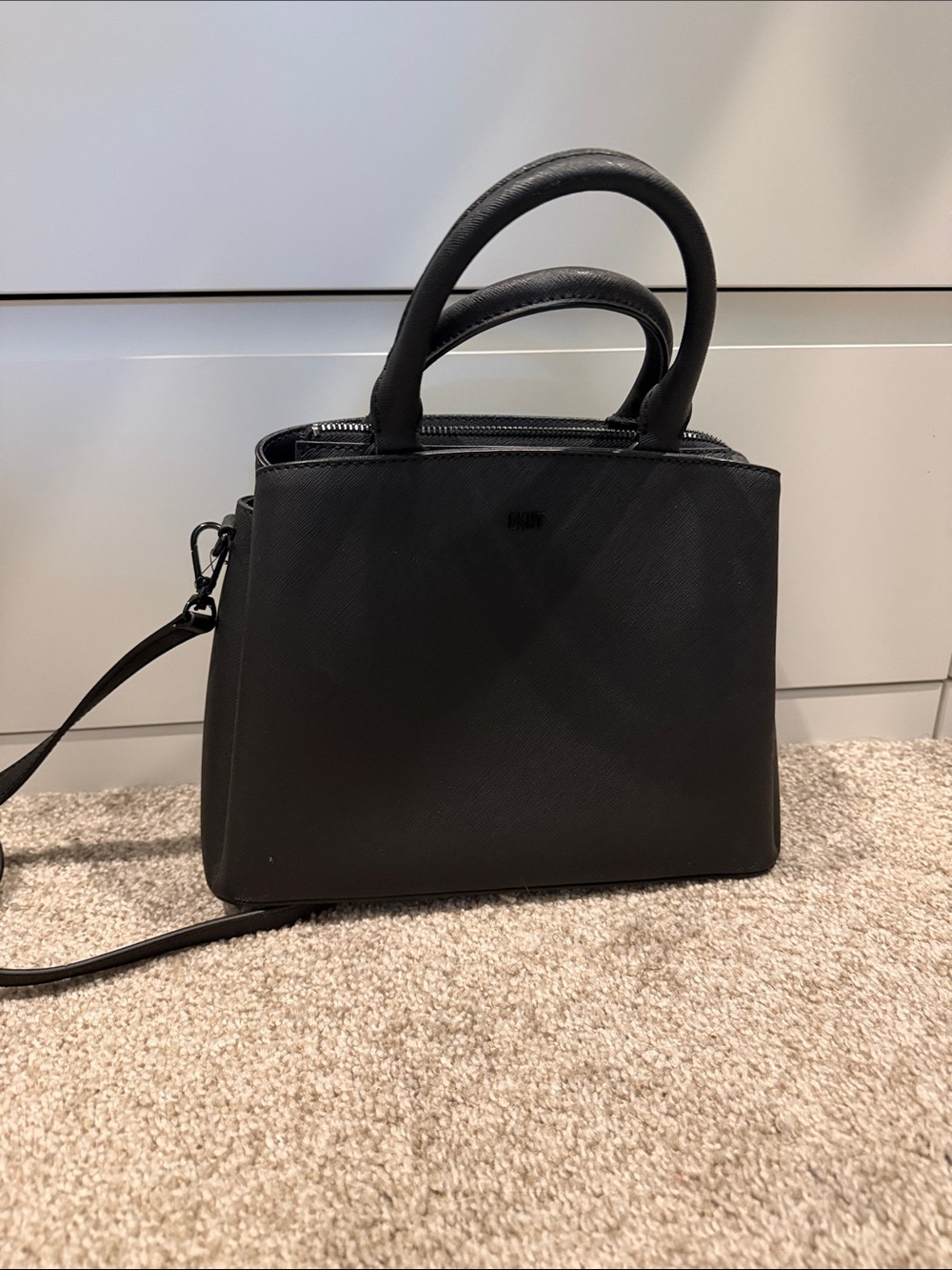 Black Dkny mini Structured Top-Handle Satchel